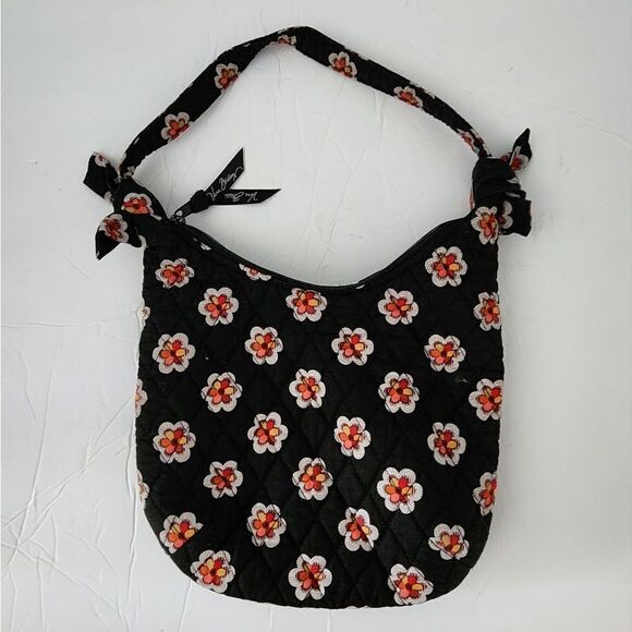 Vera Bradley Retired Mini Hobo Bag Pirouette Black & Red Floral - Picture 2 of 9